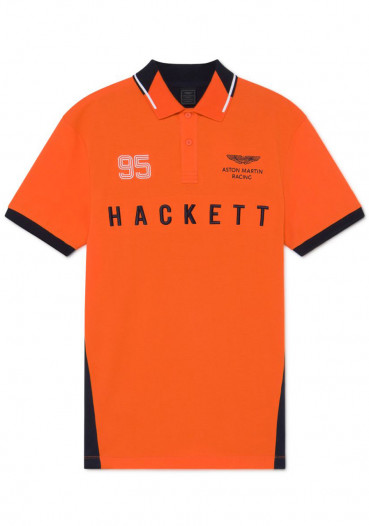 detail Pánske tričko Hackett AMR MULTI LS HM562568 Orange / Navy