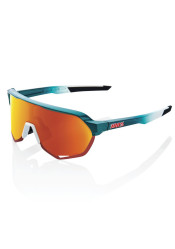 100% S2 - Gloss Metallic Bora / Matte White - HiPER Red Multilayer Mirror Lens
