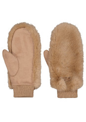 Dámske palčiaky Barts Fur Mitts Light Brown