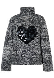 Goldbergh Aimee Long Sleeve Knit Sweater Black/Cream