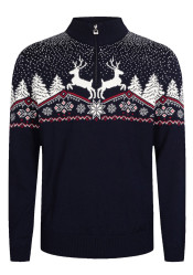 Dale of Norway Dale Christmas Masc Sweater C Navy Offwhite Redrose