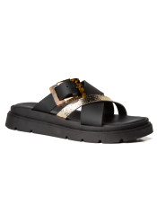 Nis GEMMA/2 Ciabattone Pelle/Fibbia Nero/Oro