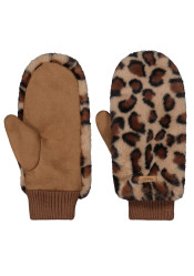 Dámske palčiaky Barts Fur Mitts Print Brown