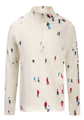 Detské termo tričko - Perfect Moment Thermal Half Zip Dede Ski Print