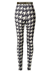 Perfect Moment Printed Base Layer Leggings Black/Snow White