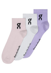 On Running Logo Sock Mid 3P, Orchid/Bloom
