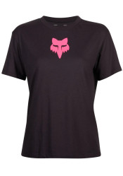 Fox W Head SS Tee Black/Neon Pink