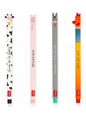 Gumovacie pero Legami Farm Sweet Farm - Set Of 4 Erasable Gél Pens Cow+Piggy+Donkey+Rooster 0,7mm