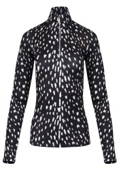 Dámsky rolák Kjus Women Kinetic Print Half-Zip, Espresso/White