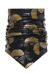 Dámsky nákrčník Goldbergh Kaze Neckwarmer Japanese Fan Black/Gold