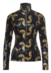 Dámsky rolák Goldbergh Sens Ski Pully Japanese Fan Black/Gold