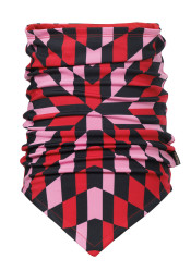 Dámsky nákrčník Goldbergh Noa Neckwarmer Spiral Chess Red