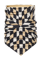 Dámsky nákrčník Goldbergh Noa Neckwarmer Spiral Chess Gold