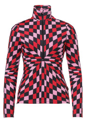 Dámsky rolák Goldbergh Chesu Ski Pully Spiral Chess Red