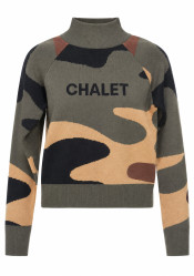 Dámsky sveter Goldbergh Camo Glow Sweater Army Print