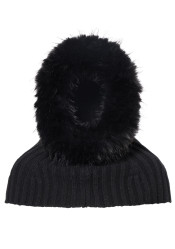 Dámsky nákrčník s kapucňou Goldbergh Naomi Hooded Scarf Faux Border Black