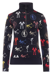 Dámsky rolák Toni Sailer WIEKA PRINT Women First Layer Black Multi 138