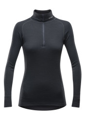 Dámske funkčné tričko DEVOLD DUO ACTIVE W ZIP NECK Black