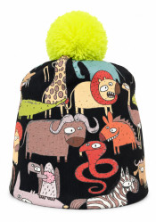 Detská čiapka HAUER MAGIC FUN ANIMALS YELLOW