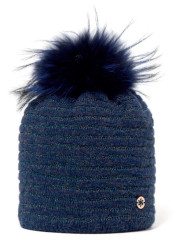 Dámska čiapka Granadilla TRENDY lurexom BLUE NAVY