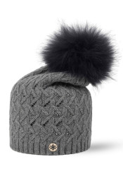 Dámska čiapka Granadilla CASHMERE SWAROVSKI MED GREY