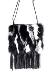 Dámska kabelka GENA BAG SMALL FRINGE BLK/WHT