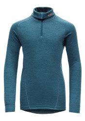 Detské tričko Devold Active Junior Zip Neck Subsea