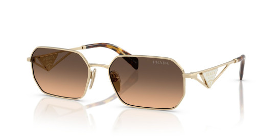 detail Slnečné okuliare Prada PR A51S ZVN50C58 – Pale Gold / Brown Gradient Grey