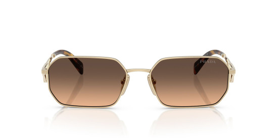 detail Slnečné okuliare Prada PR A51S ZVN50C58 – Pale Gold / Brown Gradient Grey