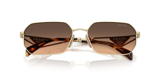 detail Slnečné okuliare Prada PR A51S ZVN50C58 – Pale Gold / Brown Gradient Grey