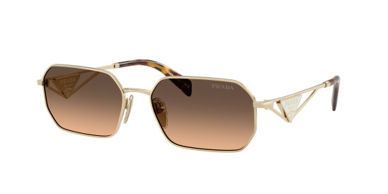 detail Slnečné okuliare Prada PR A51S ZVN50C58 – Pale Gold / Brown Gradient Grey