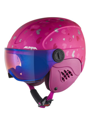 detail Detská lyžiarska prilba Alpina Carat LE Visor HM Berry-Hearts