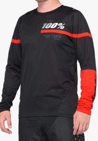 detail Cyklo dres 100% R-CORE Jersey Black/Red