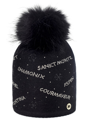 detail Dámska čiapka Granadilla Goux fur With Skiing FA Black