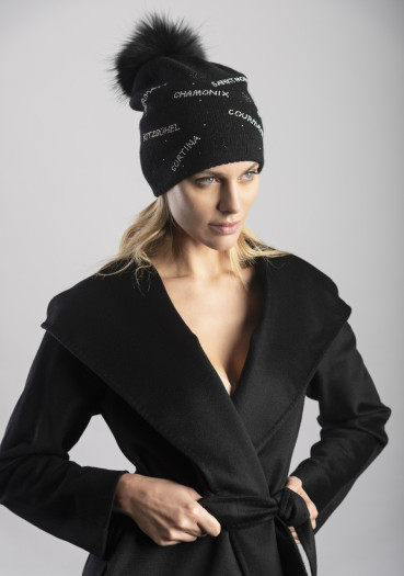detail Dámska čiapka Granadilla Goux fur With Skiing FA Black