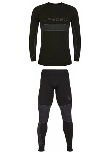 detail Pánske tričko+nohavice Spyder Momentum Baselayer Black