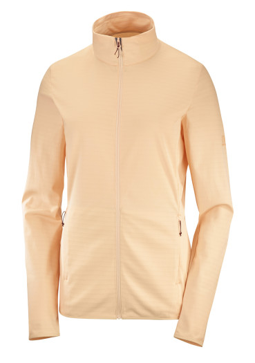 detail Salomon Outrack Full Zip Mid W Apricot Ice