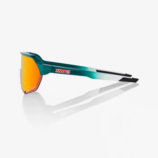 detail Slnečné okuliare 100% S2 – Gloss Metallic Bora / Matte White – HiPER Red Multilayer Mirror Lens