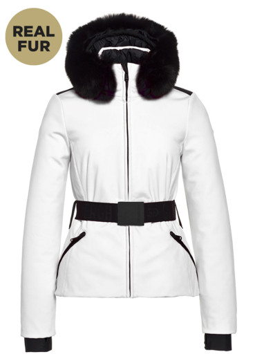 detail Goldbergh Hida Jacket Real Fox Fur White