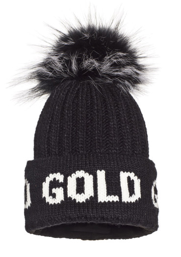 detail Dámska čiapka Goldbergh Hodd Beanie Real Raccoon Fur Black