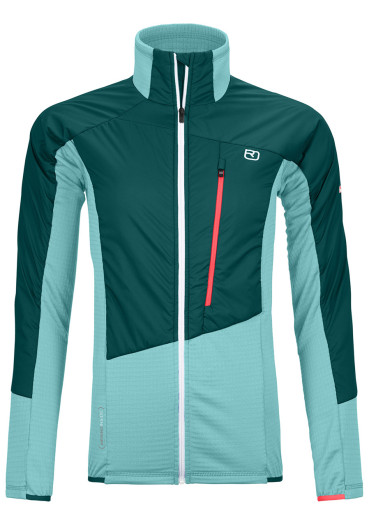 detail Ortovox Westalpen Swisswool Hybr Jkt W Pacific Green