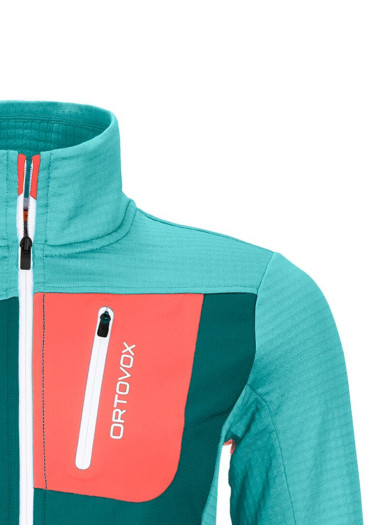 detail Ortovox Fleece Grid Jacket W Ice Waterfall