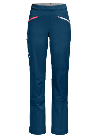 detail Dámske lyžiarske nohavice Ortovox Col Becchei Pants W Petrol Blue