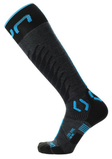 detail Uyn Man Ski One Merino Socks Anthracite/Turquoise G439