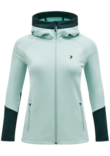 detail Peak Performance W Rider Zip Hood Delta Green/Scarab Green