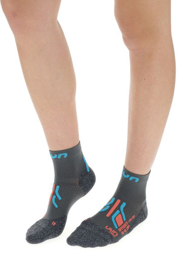 detail Pánske ponožky UYN Trekking Approach Low Cut Socks – Grey/Turquoise