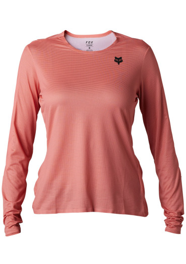 detail Dámsky cyklistický dres Fox W Flexair Ascent LS Jersey Salmon