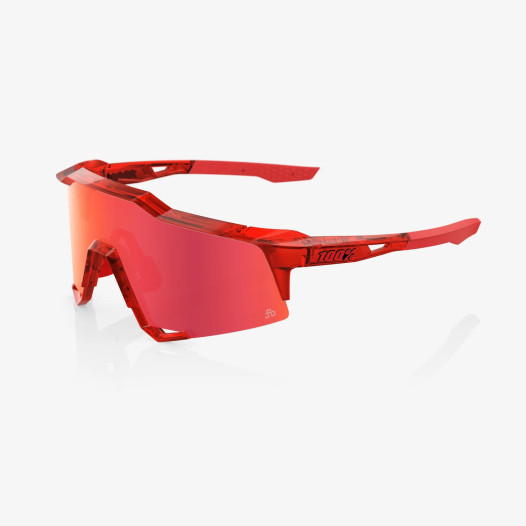 detail 100% SPEEDCRAFT - Gloss Translucent Red - Hiper Red Mirror lens Športové okuliare