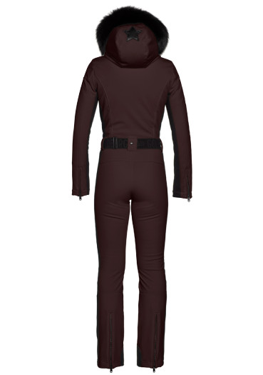 detail Goldbergh Parry LONG Ski Jumpsuit Real Border Dark Brown