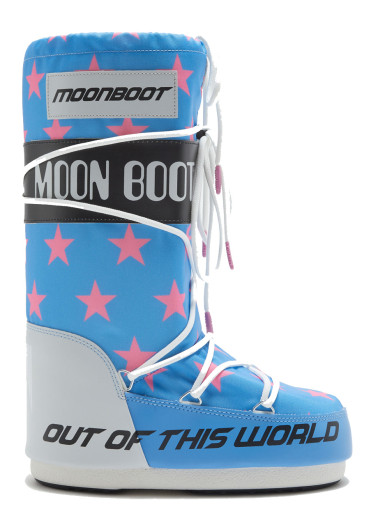 detail Dámské boty Moon Boot Icon Retrobiker 002 Pink Stars